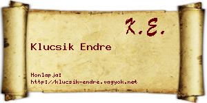 Klucsik Endre névjegykártya