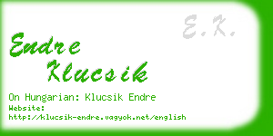 endre klucsik business card